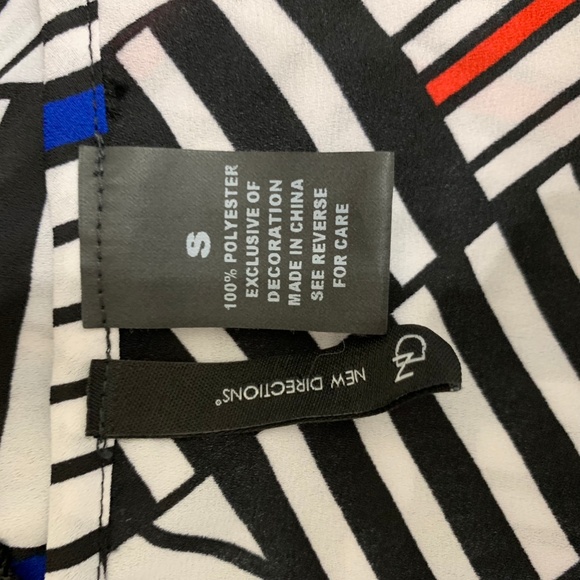 New Directions Fringe Geometric Tank Blouse Small - Picture 5 of 5